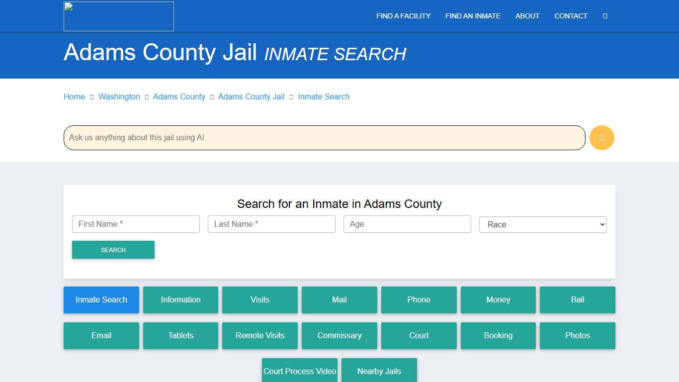 Adams County Inmate Search & Roster | Find Inmates WA