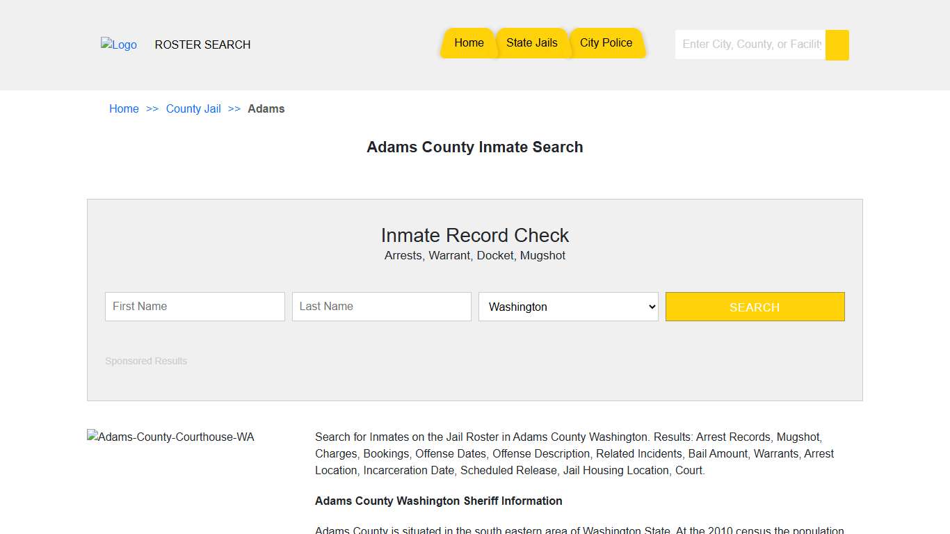 Adams County Inmate Search | Jail Roster Search